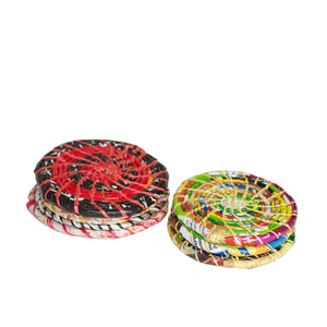 Hand Woven Recycled Material Coasters